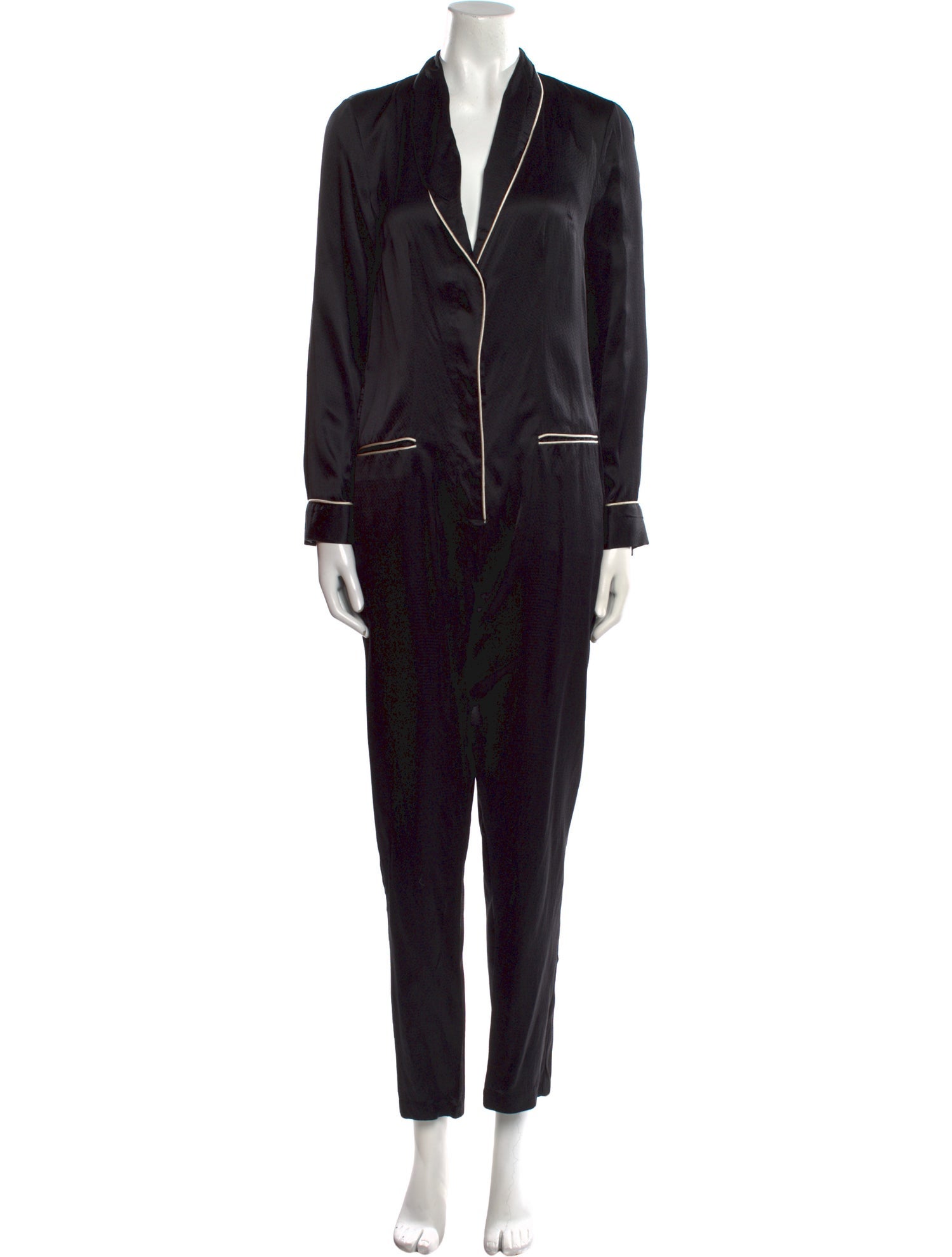 Fleur Du Mal Silk V-Neck Jumpsuit